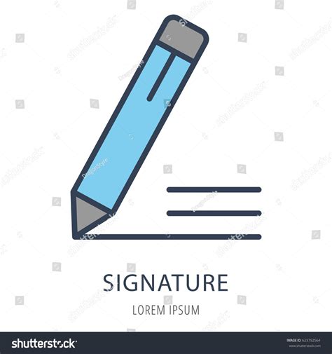 Logo Label Signature Line Style Logotype Stock Vector (Royalty Free ...