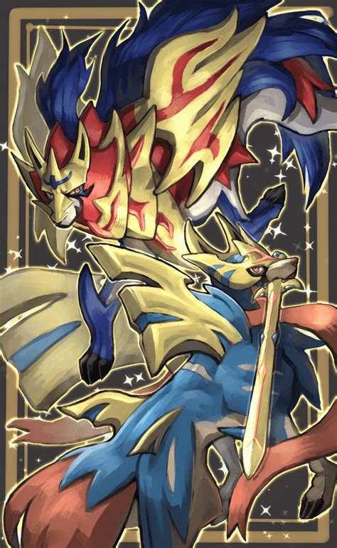 Download Majestic Zacian And Zamazenta Fan Art Wallpaper | Wallpapers.com