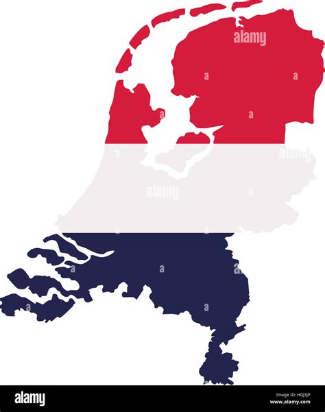 Netherlands map with flag Stock Photo - Alamy