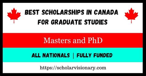 Best Scholarships In Canada For Graduate Studies (Fully Funded) - Scholar Visionary