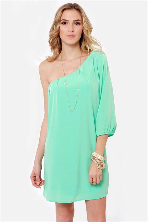 C'mon Get Happy One Shoulder Mint Green Dress | Mint green dress, Dresses, Mint dress