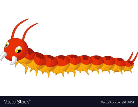 Centipede cartoon posing Royalty Free Vector Image