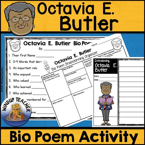 Octavia E. Butler Biography Poem Activity and Writing Paper - Classful