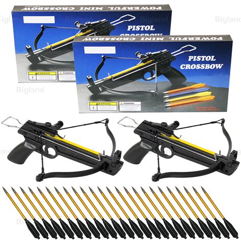 2 Pack 50lb Crossbow ARCHERY HUNTING PISTOL 50 lb CROSSBOW + 24 ARROWS BOLTS - Walmart.com