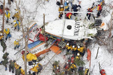 9 dead in helicopter crash in central Japan mountains