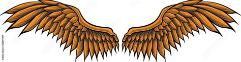 bird wings vector design for elements, color editable Stock Vector ...