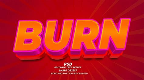 Premium PSD | Burn 3d editable text effect psd photoshop template