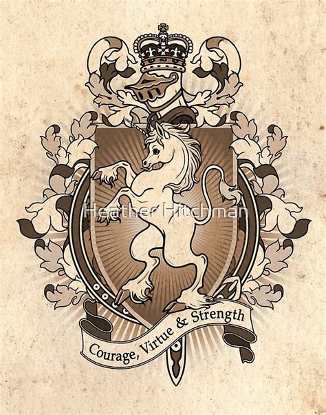 "Unicorn Coat Of Arms Heraldry" by Heather Hitchman | Redbubble