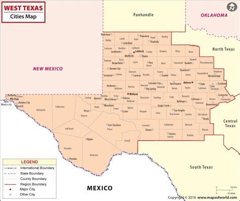 West Texas Cities Map, Cities in West Texas | Texas map with cities ...