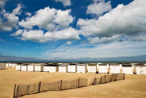 Famous Beach of Calais with Its Beach Huts Stock Image - Image of ...