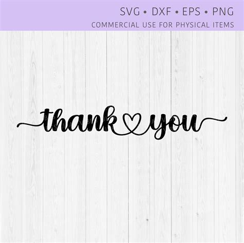 Thank You SVG File, Thank You Card Svg, Png, Dxf, Cricut Cut File, Silhouette Cut File - Etsy