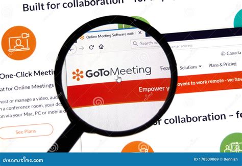 GoToMeeting Logo and App on Laptop Screen. it is an Online Meeting, Desktop Sharing, and Video ...