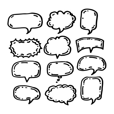 Speech Bubble icon hand drawn 572559 Vector Art at Vecteezy