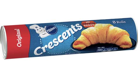 Pillsbury Crescent Rolls, Original Refrigerated Canned Pastry Dough, 8 ...