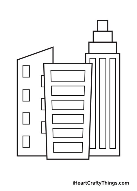 Buildings Drawing — How To Draw Buildings Step By Step