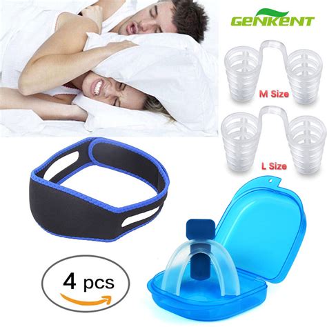 4 PCS Anti Snore Snoring Device Jaw Strap Stop Snoring Solution Chin Support | eBay