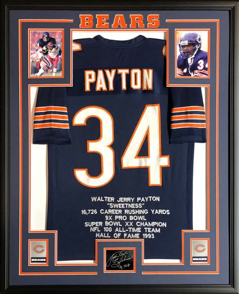 Walter Payton 34.5x42.5 Custom Framed Stat Jersey | Pristine Auction