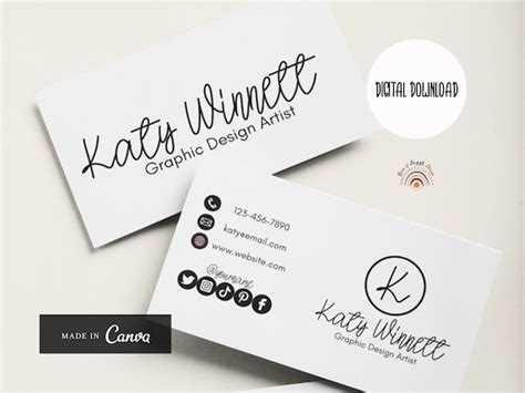 Canva Business Card Template Business Card Template Minimalist Business ...