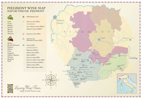 Piedmont Wine Regions Map » CellarTours