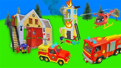 Fireman Sam Fire Station Jupiter Fire Truck Engine Toys Unboxing Fun for Kids - YouTube