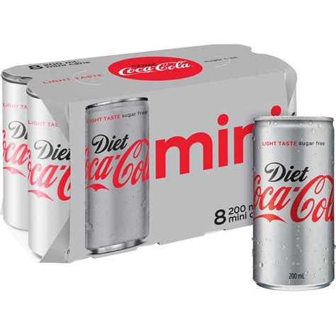 Coca-cola Diet Soft Drink Mini Cans 200ml X8 Pack | Woolworths