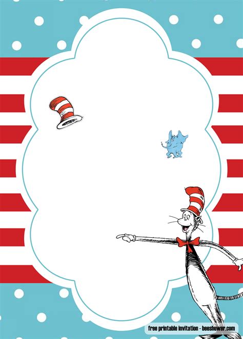 FREE Dr Seuss Template for your Baby Shower Invitations | DREVIO