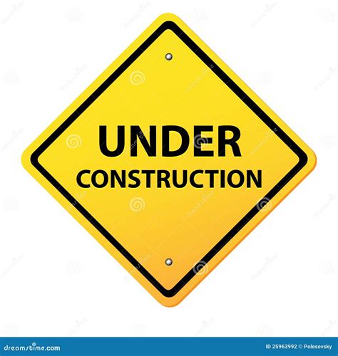 Under Construction Yellow Sign Stock Photography - Image: 25963992