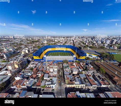 Drone shot of La Bombonera stadium, home of Club Atletico Boca Juniors ...