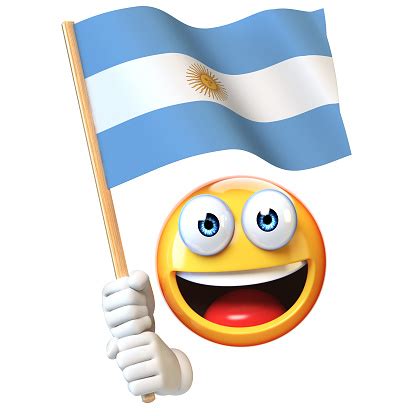 Emoji Holding Argentinian Flag Emoticon Waving National Flag Of ...