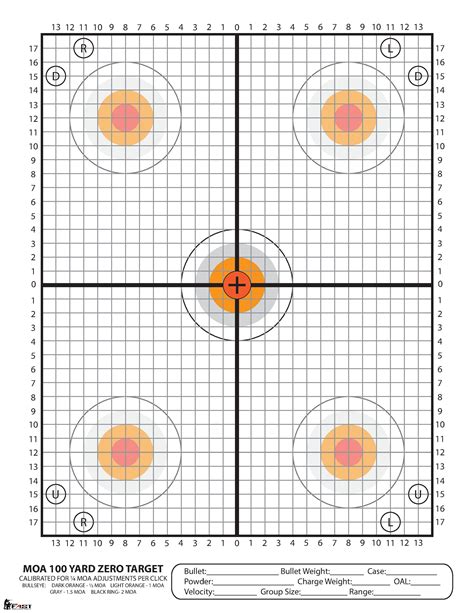 Rifle Zeroing Targets Printable