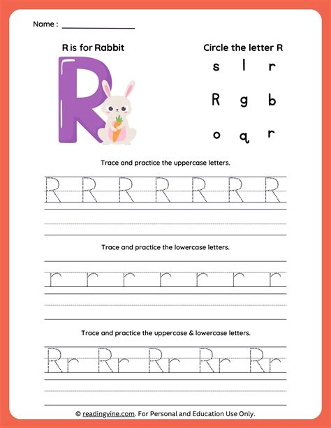 Tracing Worksheet For Letter R And Lowercase - Infoupdate.org