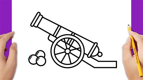 HOW TO DRAW A CANNON EASY - YouTube