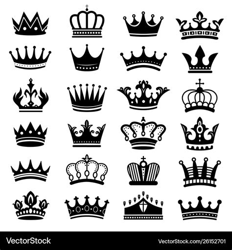 Royal crown silhouette king crowns majestic Vector Image