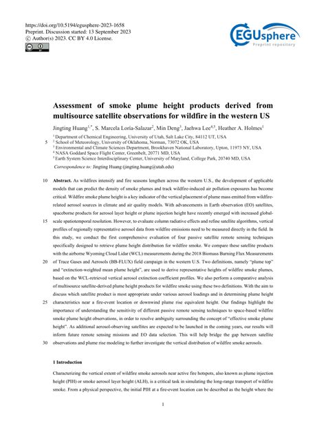 (PDF) Assessment of smoke plume height products derived from ...