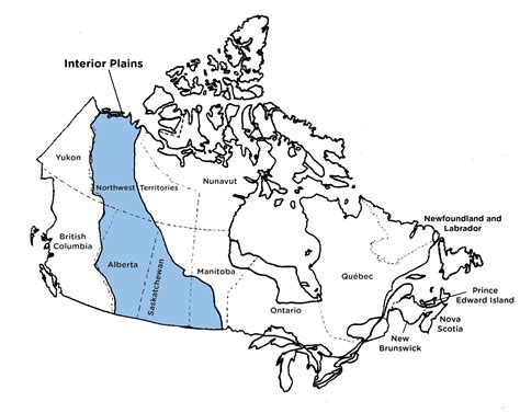 Great Plains Physical Map Canada