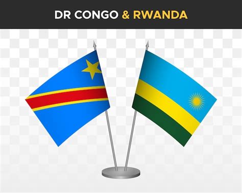 Premium Vector | Democratic Republic Congo DR vs rwanda desk flags mockup isolated 3d vector ...