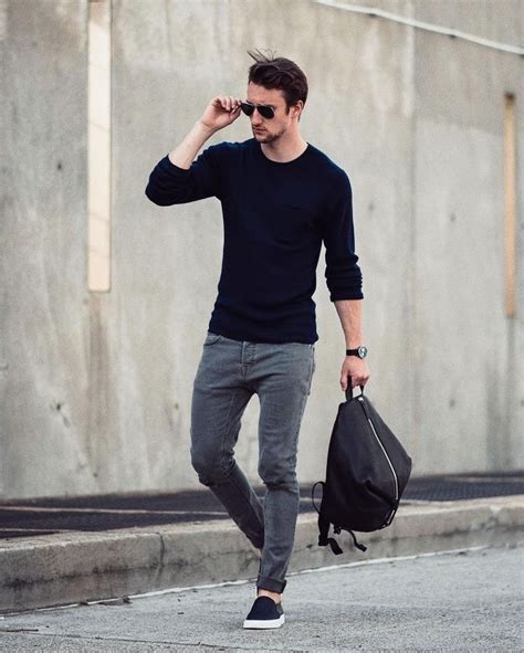 Grey jeans | Business casual attire for men, Hipster mens fashion, Mens ...