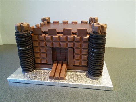 Chocolate bar castle cake. Cadbury's dairy milk, kit kat and Oreo's | Castle cake, Castle ...