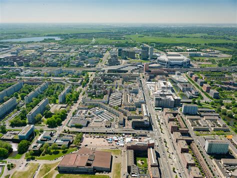 aerial view Amsterdam, Bijlmermeer Centrum with the shopping centre Amsterdamse Poort and the ...