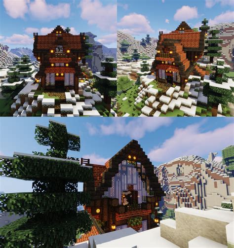 Mountain house I made : r/Minecraft