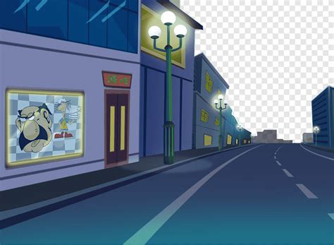 Nightscape Cartoon, 2017 Cartoon straat nachtverlichting, geanimeerde cartoon, animatie png | PNGEgg