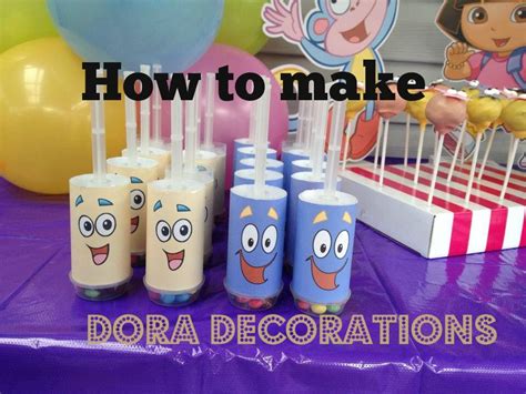 How to make Dora The Explorer Party Decorations with FREE Printables at home - YouTube