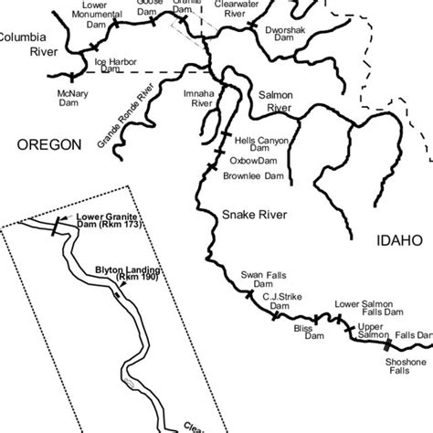 Map of Snake River drainage showing Lower Granite Reservoir study site ...