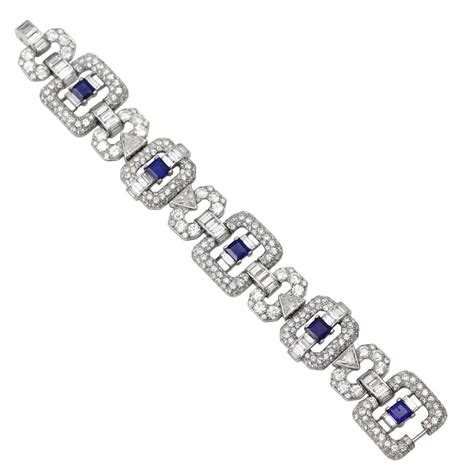 1960s Sapphire Diamond Platinum Link Bracelet — RAF - Rare | Antique | Fine Jewels : Jewels for ...