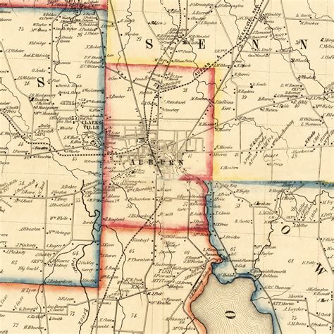 Vintage Map of Cayuga County, New York 1853 by Ted's Vintage Art