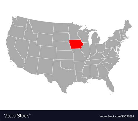 Map iowa in usa Royalty Free Vector Image - VectorStock