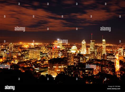 Montreal at night, view from Mont Royal, Quebec, Canada Stock Photo - Alamy