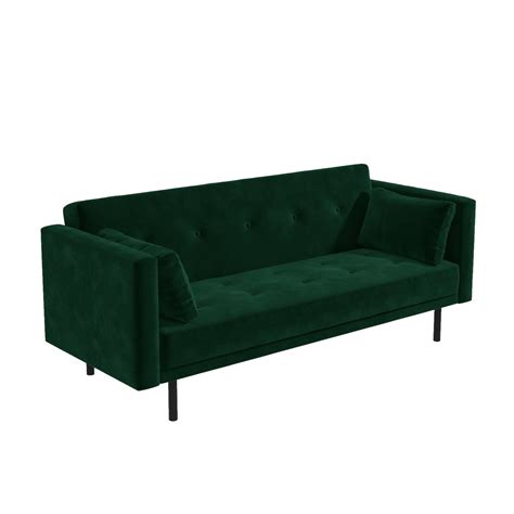 Velvet Sofa Bed in Dark Green with Buttons - Rory SOF071 | eBay