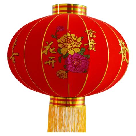 Surwish1 Pcs Red Flocking Cloth Lantern Outdoor New Year Decor Chinese Spring Festival ...