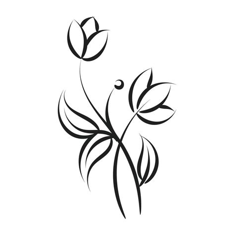 Minimal Flower Line Art Tattoo Design. 16776756 Vector Art at Vecteezy